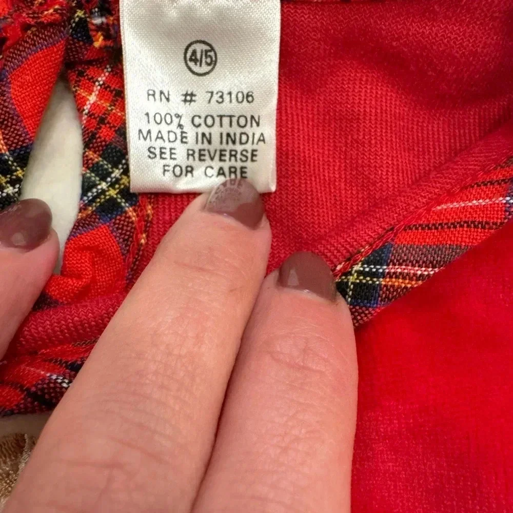 Michael Simon Girls Red Velvet Christmas Holiday Santa Dress - Picture 6 of 7